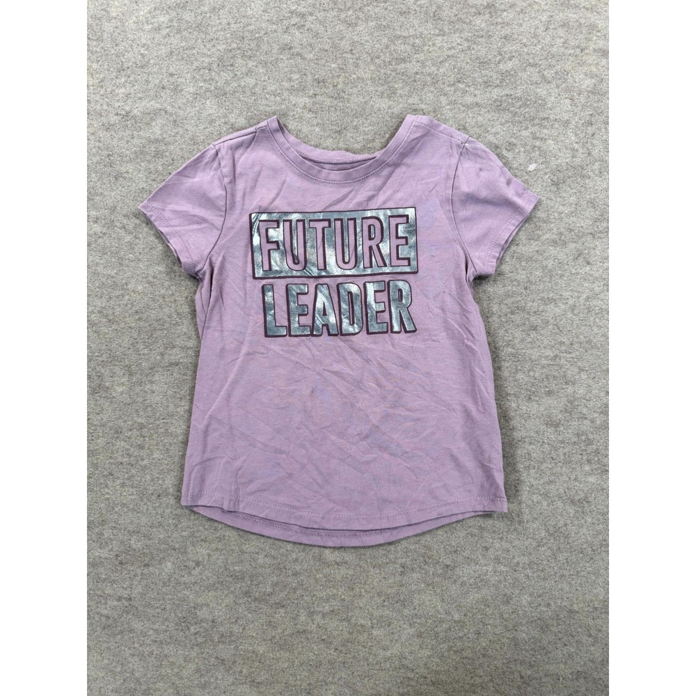 Garanimals T Shirt Girls 4T Purple Future Leader Graphic Print Short Sleeve